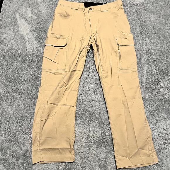 Duluth Trading Pants Mens Large DuluthFlex Dry On The Fly Cargo Light Brown - Picture 1 of 11